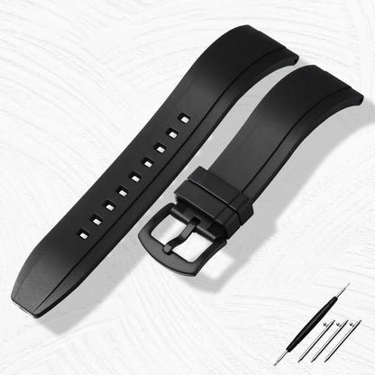 Extended Rubber Watch Strap for Watches, Waterproof Band, Quick Release Bar, Rolex JEAN, Seiko, Tissot, Huawei, 20mm, 22mm