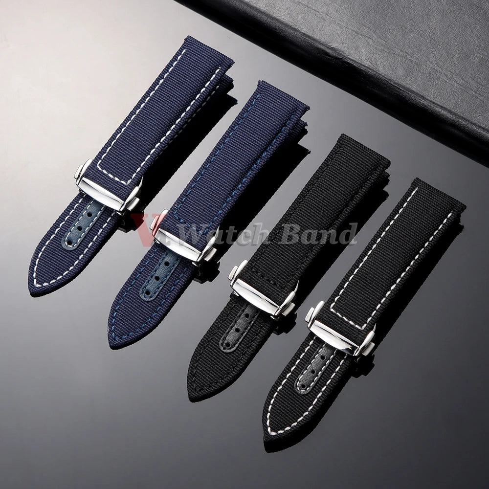 Correa de reloj de nailon tipo vela, 20 mm 22 mm, para Omega Seamaster 300, para Speedmaster AT150, cierre desplegable, correas deportivas para hombre