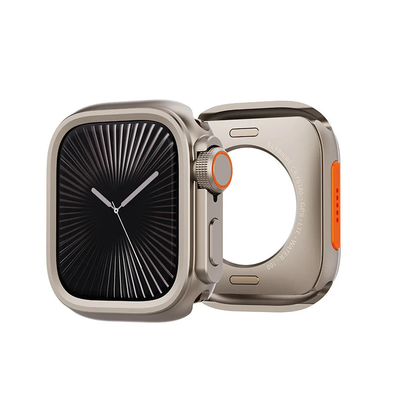 PZOZ pour iWatch Ultra 2 3 coque métallique PC couverture arrière pour Apple boîtier de montre série 11 10 9 8 7 se 6 45mm 44mm changement à Ultra 49mm