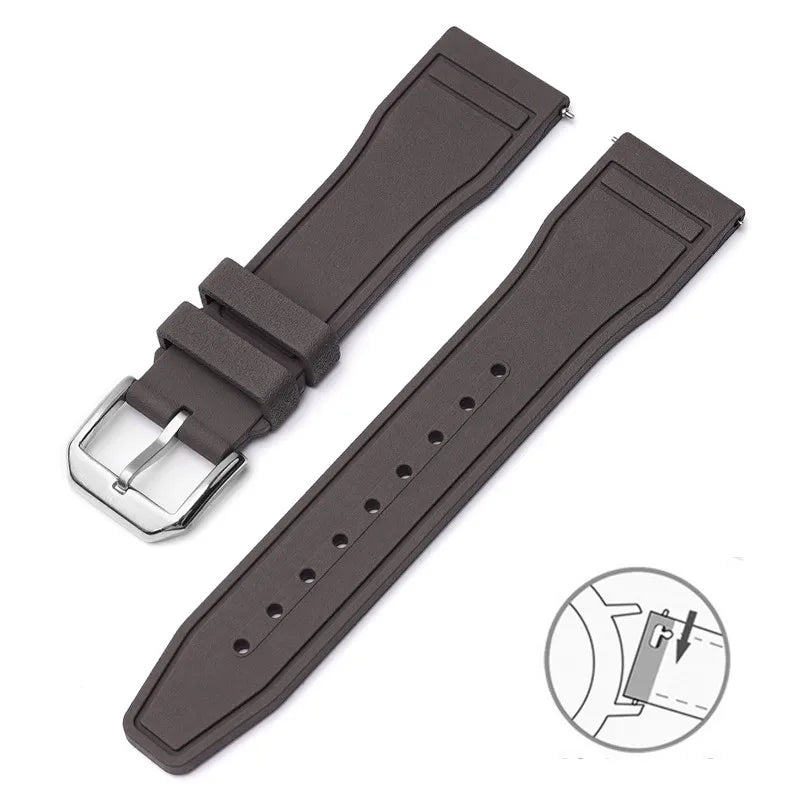 Cinturino in caucciù FKM di alta qualità da 20/21/22 mm per orologi da pilota IWC e serie Portofino, cinturino casual alla moda da uomo e donna