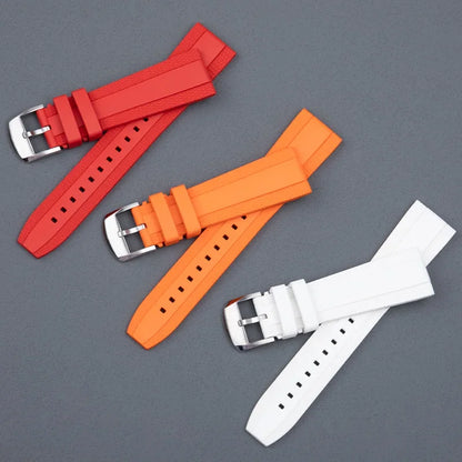 Bracelet en caoutchouc fluoré à motif tissé, 20/22mm, avec boucle de 18mm, pour bracelet de montre Breitling Superocean AVENGER Navitimer