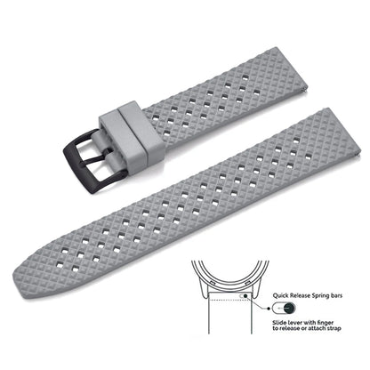 Bracelets de montre en caoutchouc FKM tropical premium 20 mm 22 mm à dégagement rapide, motif nid d'abeille, respirants et poreux pour Seiko SRP775