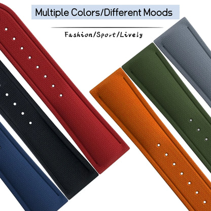 Quick Release FKM Fluoro Rubber Watch Strap for Omega Seamaster AT150 Breitling Seiko 5 Longines Oris 20mm 21mm 22mm