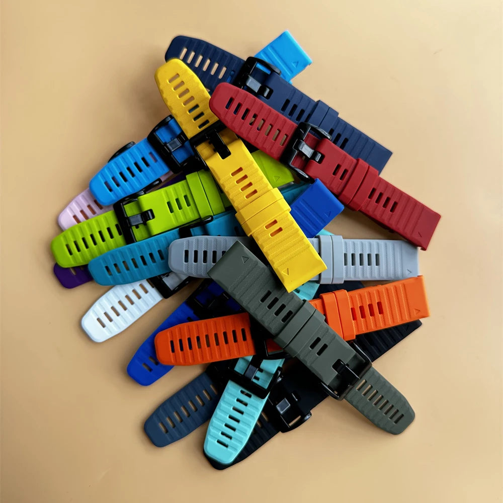 Cinturino in silicone da 22/26 mm per Garmin Fenix 5 5X Plus 6x 7 7X Pro Quatix 8 Fenix 8 Pro 47 mm 51 mm Epix QuickFit, cinturino sportivo da esterno