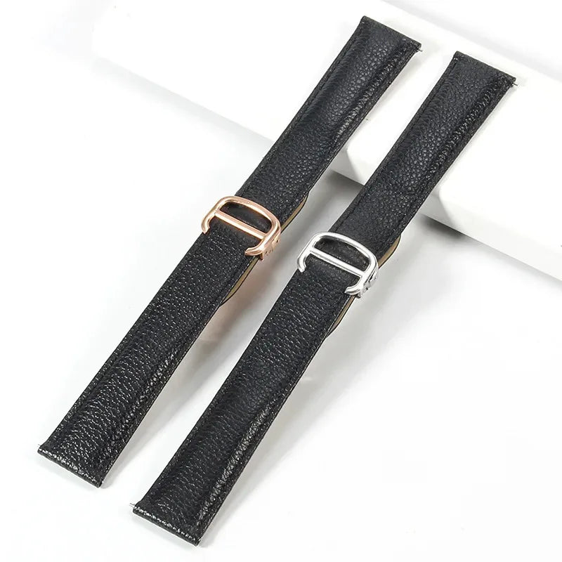 Boucle de montre de remplacement en acier inoxydable, 12/14/16/18/20mm, fermoir pliant pour montre ballon bleu Cartier, couleur or argent