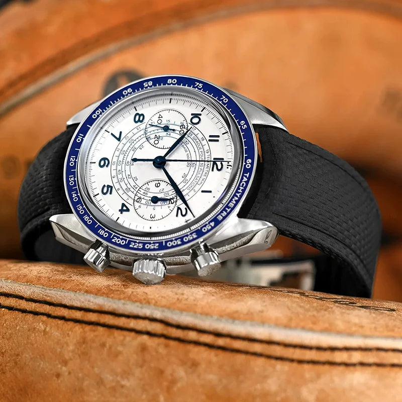Bracelet de montre en caoutchouc fluoré FKM 18/19/20/21/22/24 mm avec boucle déployante universelle pour hommes, bracelet de remplacement CTS pour Seiko et Omega