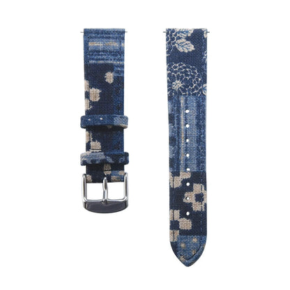 Cinturino per orologio giapponese Vintage Indigo BORO a sgancio rapido da 18, 20, 22 mm