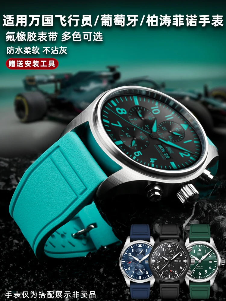Cinturino per orologio in silicone morbido 20 mm 21 mm 22 mm per IWC Pilot | Cinturino sportivo a sgancio rapido | Sostituzione unisex impermeabile del cinturino in gomma