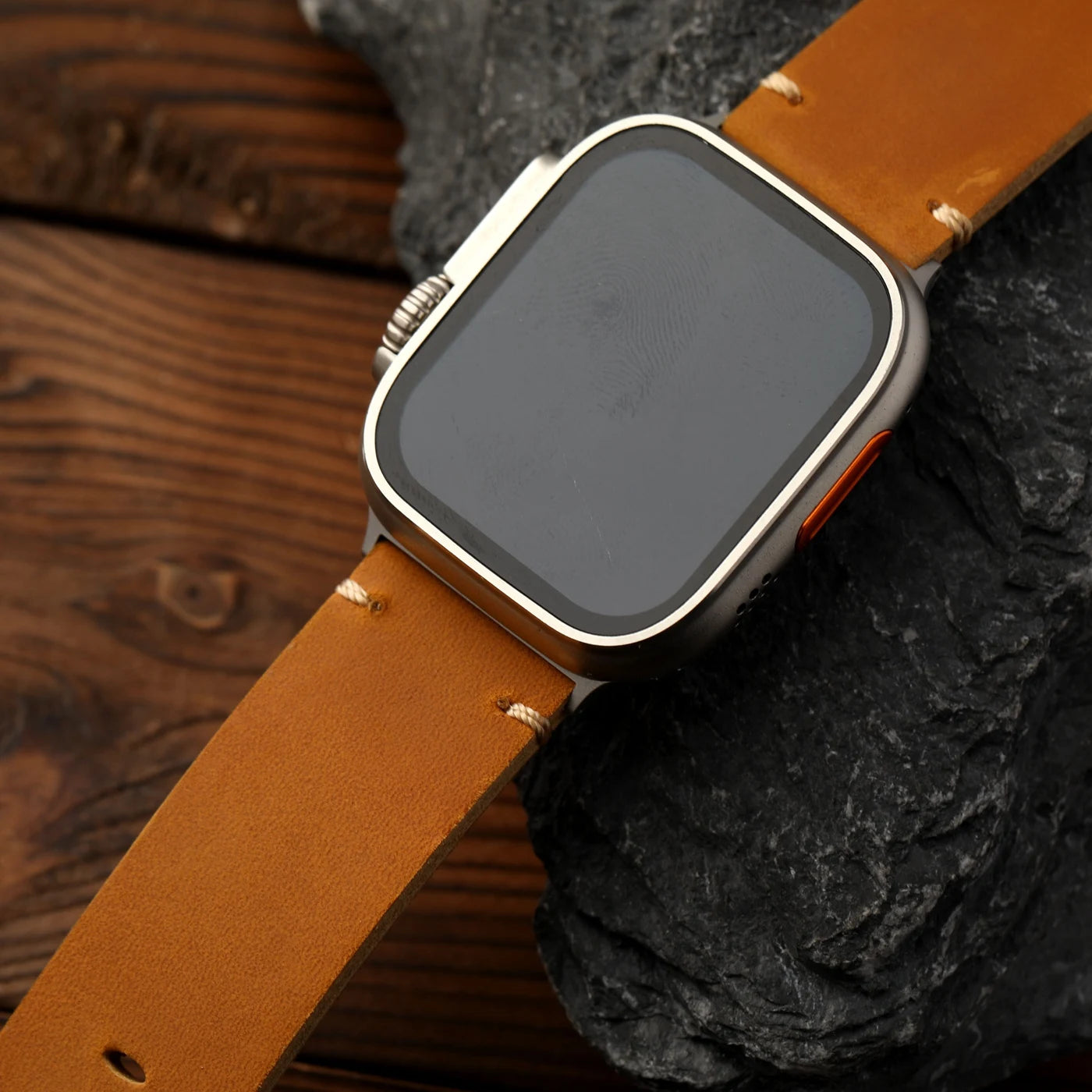 Cinturino in vera pelle bovina premium fatto a mano, vera pelle blu e gialla compatibile con Apple Watch 49MM 46MM 45MM 44MM Ultra S13