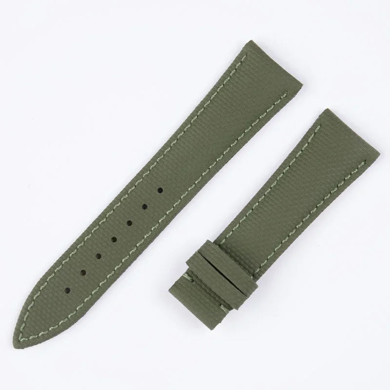 Cinturino per orologio in gomma fluorurata FKM intrecciata, per Breitling, 20/22mm, per Navitimer Avenger Superocean, con fibbia ad ardiglione/deployante