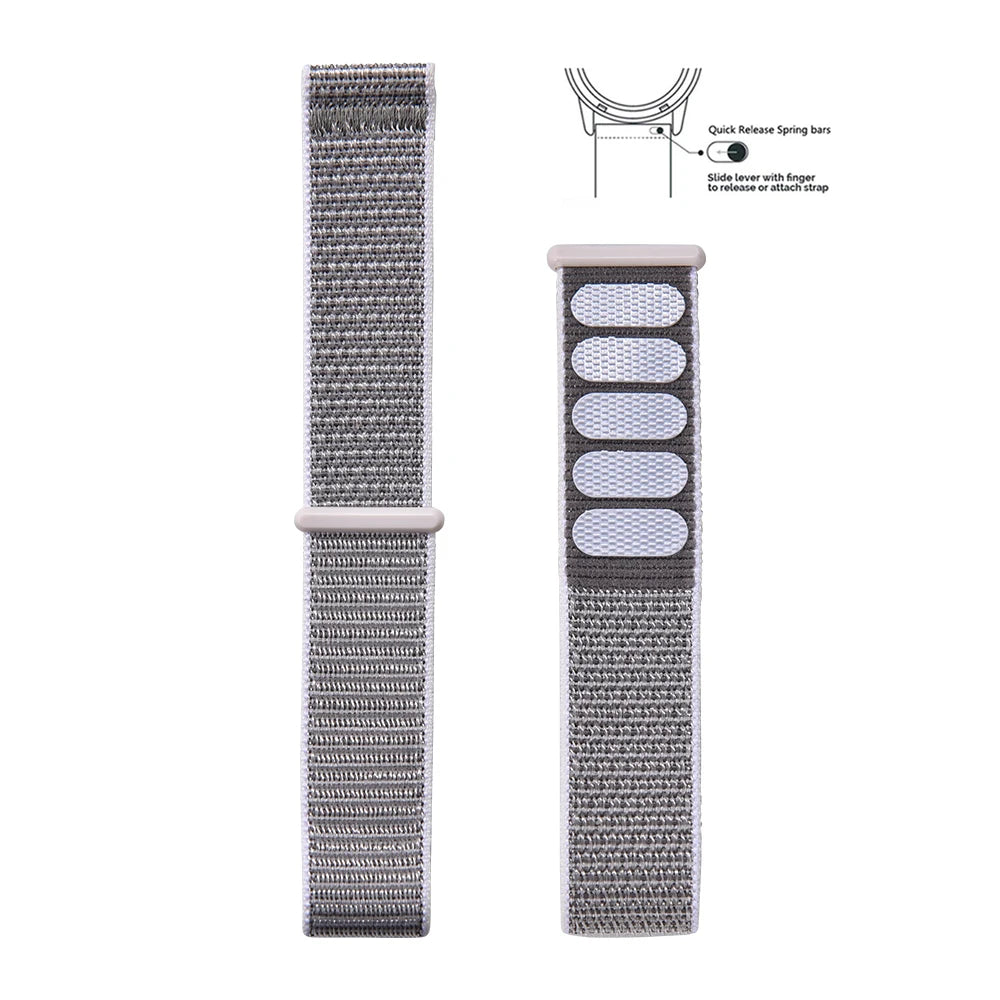 New Design Adjustable Quick Release Hook Buckle Watch Straps 20mm 22mm Bands for Comfortable Nylon Bracelet Elastic Nylon Watch Bands