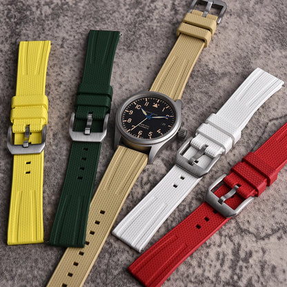 New Design Busluo Fkm Rubber Strap 20mm 22mm Fluoro Rubber Watch Band for Traditional Diving Watch Accessories