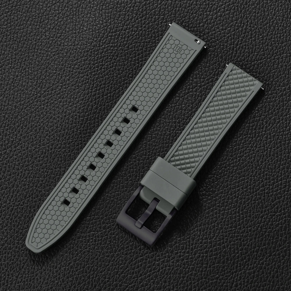 Bracelet en caoutchouc fluoré FKM, 18mm 20mm 22mm 24mm, Bracelet de montre à dégagement rapide pour plongée Omega Seiko Tissot Rolex, ceinture universelle