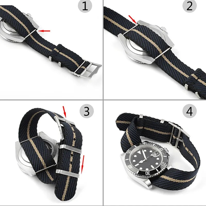 Cinturino sportivo da uomo Seiko, cinturino militare in nylon per Rolex, cinturino in tela Tudor, cinturino militare di alta gamma, 20mm 22mm, cinturino in tessuto
