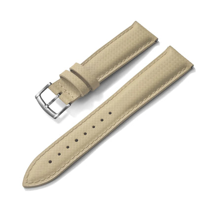 STAPELP – Fabric Sailcloth Strap, 18mm, 19mm, 20mm, 22mm, Top FKM + Leather Base, Textured Rubber Watch Straps, Quick Release Pin Buckle