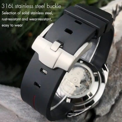 Cinturino per orologio in gomma, 22mm 24mm 21mm 23mm, per SEIKO 5 SKX Citizen Longines HUAWEI Rolex DEEPSEA, braccialetto sportivo impermeabile in silicone