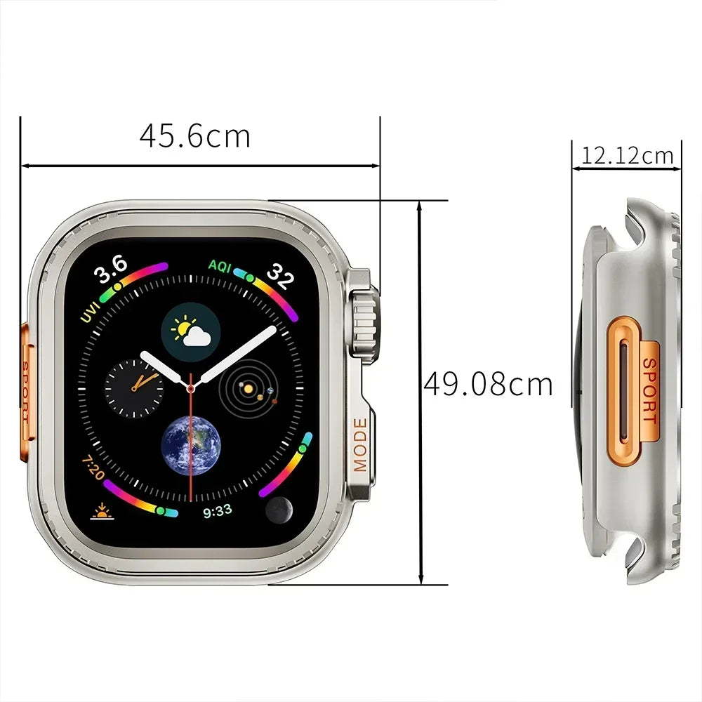 Boîtier métallique pour Apple Watch Ultra 3/2 49mm 11 10 46mm 9 8 7 45mm, protecteur en alliage d'aluminium pour Iwatch SE 44mm, couvercle de pare-chocs robuste