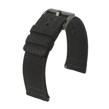 Quick-release nylon canvas watch strap, 18mm 19mm 20mm 22mm, brushed buckle, smartwatch accessories