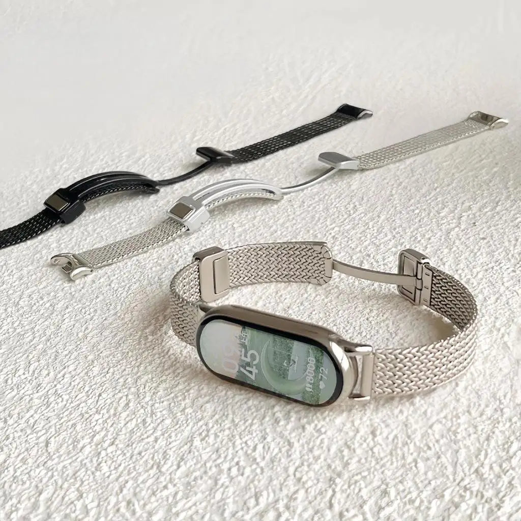 Stainless Steel Bracelet for Miband 9 10 8 NFC for Xiaomi Watch, Replacement Magnetic Metal Strap, Smartwatch Accessories