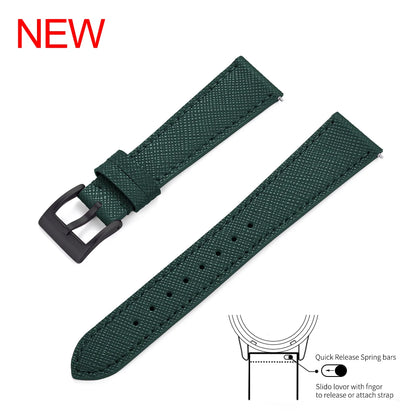 Bracelet de montre Durable en cuir cousu Vintage classique à dégagement rapide 18mm 19mm 20mm 21mm 22mm 23mm 24mm bracelet de montre en cuir Saffiano