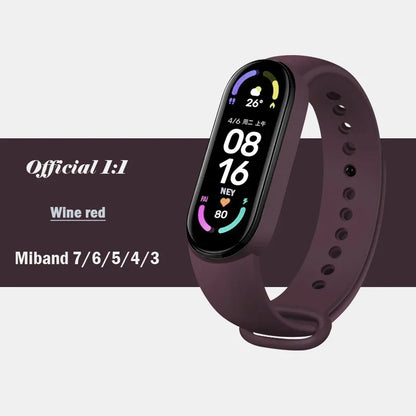 Official silicone strap for Xiaomi Mi Band 4 5 6 7, sports watch, Miband4 Miband7 Correa Mi band 3 4 5 6 7 bands