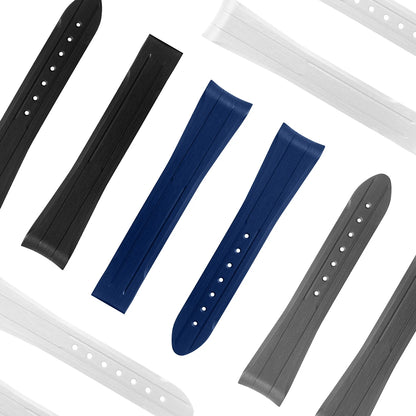 Cinturino in gomma di silicone liquido, adatto per l'edizione comune Omega x Swatch, interfaccia ad arco da 20 mm/Speedmaster/cinturino per orologio con fasi lunari