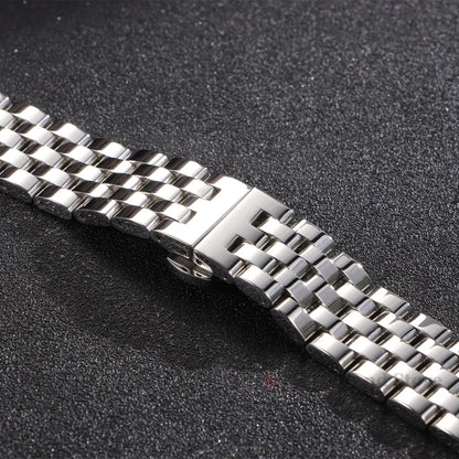 Edelstahlarmband 12/14/16/18/19/20/21/22 mm für Tissot-Uhren mit gebogenem Anstoß, universelles Seiko-Armband mit Schmetterlingsschließe
