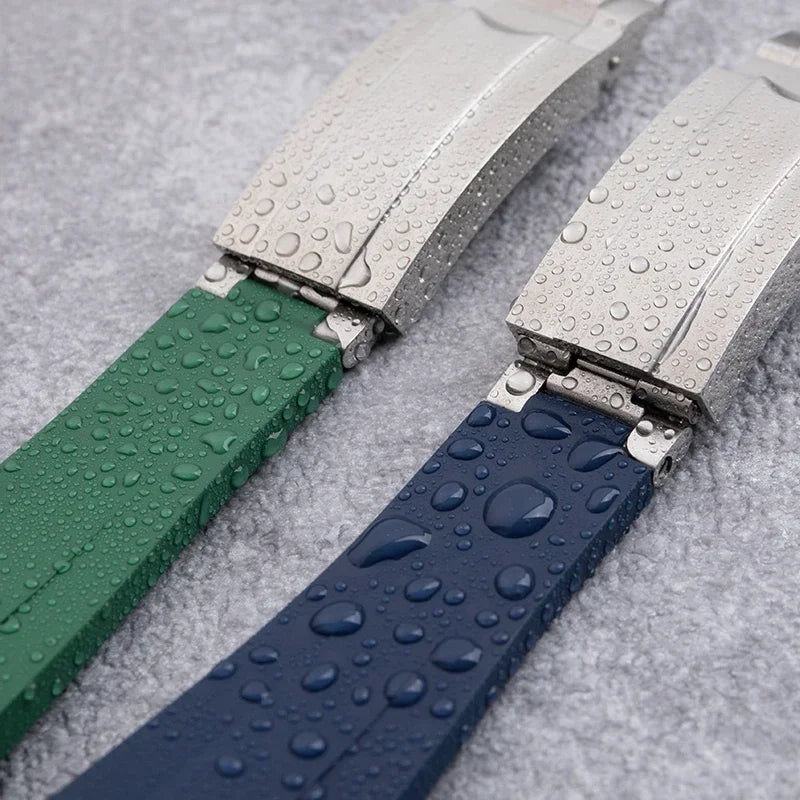 Cinturino per orologio in gomma fluorurata FKM di qualità, 21mm, per cinturino Rolex, per OYSTERPERTUAL Datejust, quadrante 41mm, fibbia scorrevole