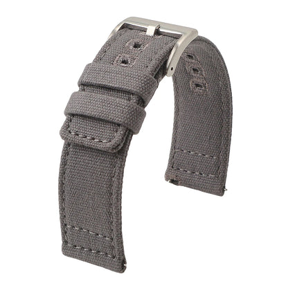 Quick-release nylon canvas watch strap, 18mm 19mm 20mm 22mm, brushed buckle, smartwatch accessories