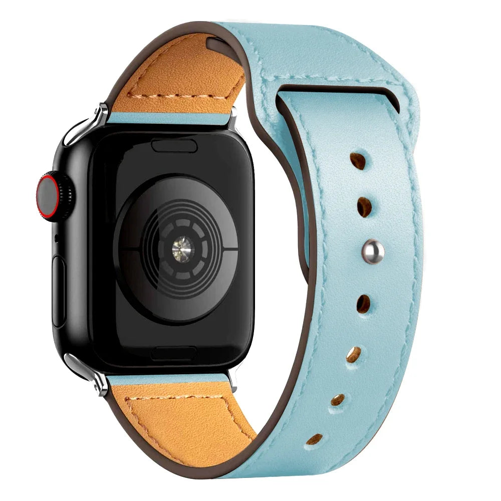 Cinturino in pelle per Apple Watch, Ultra 3, 49mm, 46mm/42mm, 41mm/45mm, 44mm, 40mm, iWatch serie 11 10 9 8 7 4 5 6 se