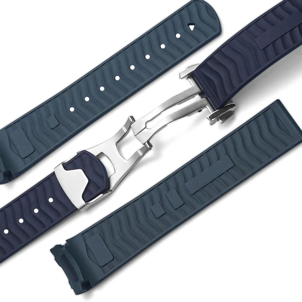 Nouveau Design pour bracelet de montre en caoutchouc Omega Seamaster 300 FKM 20mm Certification PFAS Options multicolores bracelet de montre en caoutchouc fluoré