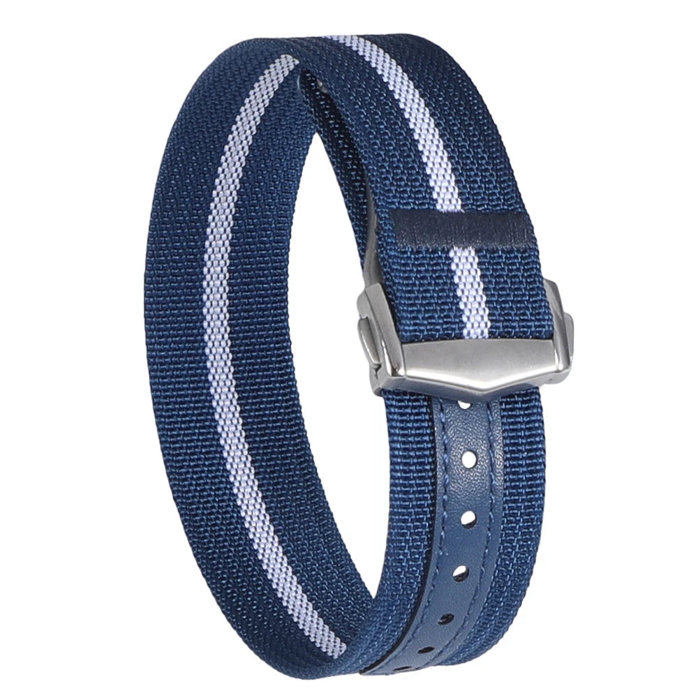 Canvas and Nylon Watch Strap, 20mm 22mm, for Omega X Swatch MoonSwatch, for Seiko, for Men and Women, Sport, Waterproof, Folding Buckle