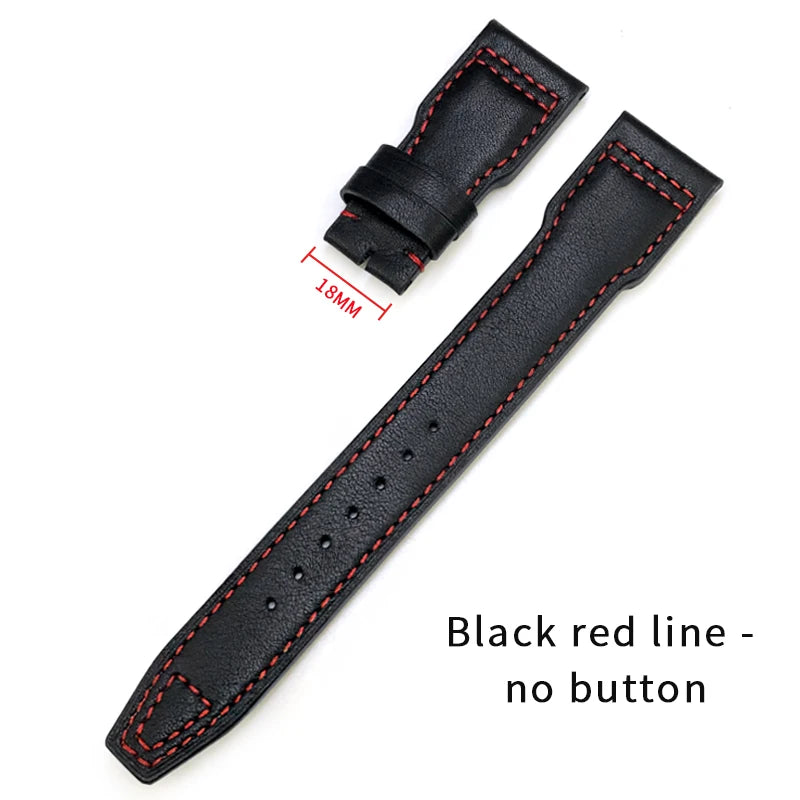 Bracelet de montre en cuir véritable de vache épais, 20mm 21mm 22mm, pour montres IWC Big Pilot IW3777 IW3270 IW3881 IW5009