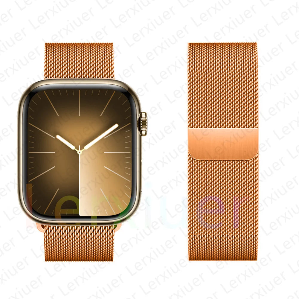 Boucle milanaise pour Bracelet de montre Apple 46mm 44mm 45mm 40mm 42mm 41mm 38mm 49mm Bracelet iWatch série 10 Ultra 2 9 8 SE 7 6 5 bandes