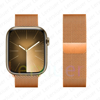 Boucle milanaise pour Bracelet de montre Apple 46mm 44mm 45mm 40mm 42mm 41mm 38mm 49mm Bracelet iWatch série 10 Ultra 2 9 8 SE 7 6 5 bandes