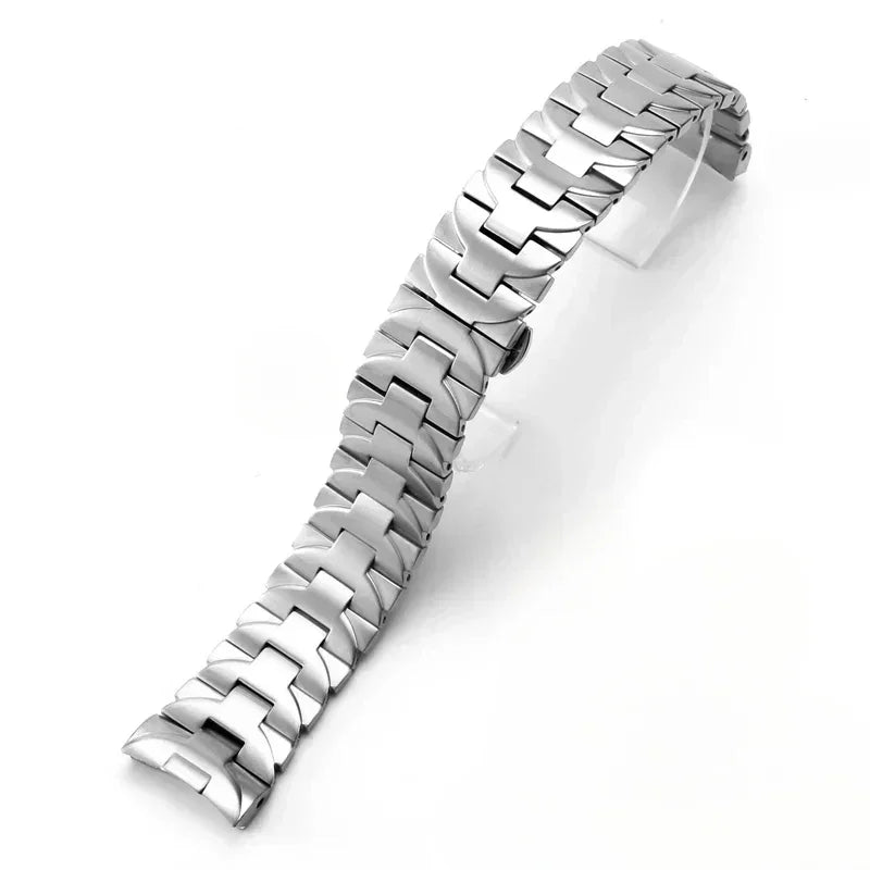 24mm pour Panerai Luminor série pam441 111 interface arc hommes bracelet de montre solide en acier inoxydable noir accessoires