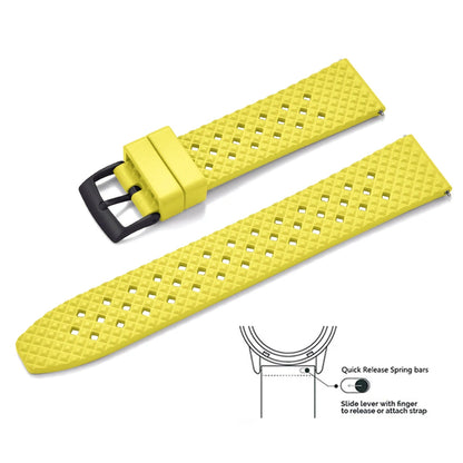 Bracelets de montre en caoutchouc FKM tropical premium 20 mm 22 mm à dégagement rapide, motif nid d'abeille, respirants et poreux pour Seiko SRP775