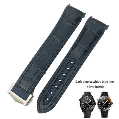 Cinturino per orologio da uomo in gomma nylon, cinturino in silicone, compatibile con Omega Seamaster 300, Moonwatch, Planet Ocean, 20mm, 21mm, 22mm, 19mm