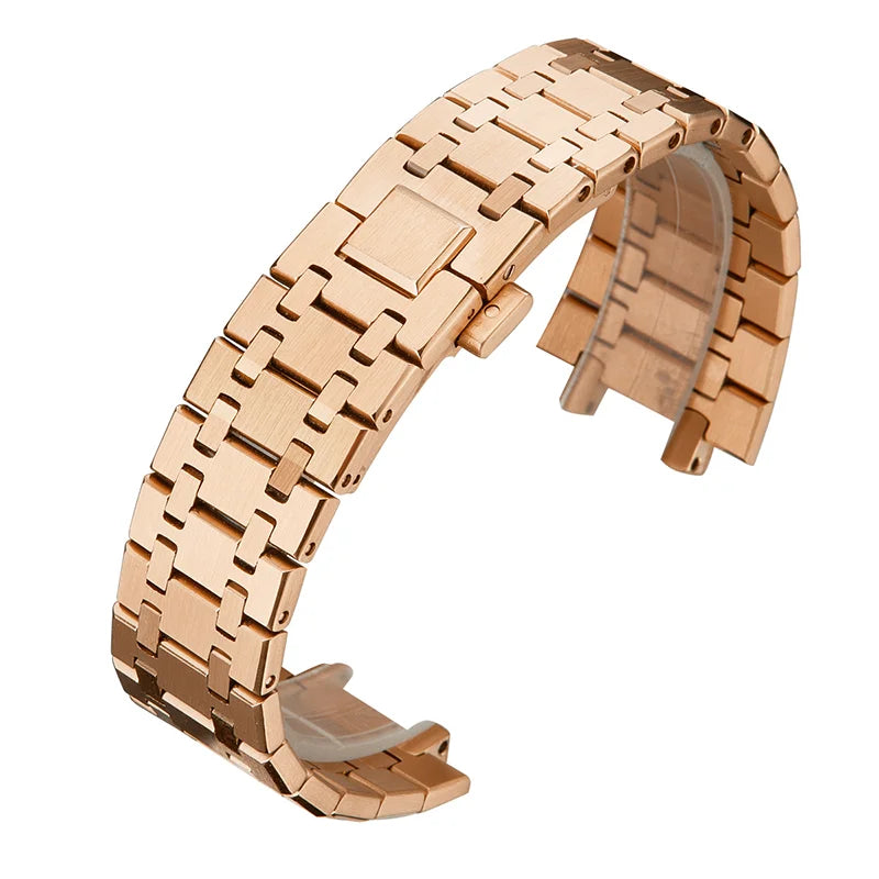 Bracelet de montre 21 26mm pour hommes et femmes, entièrement en acier inoxydable, pour AP ROYAL OAK 15400 26331 15500, boucle pliante