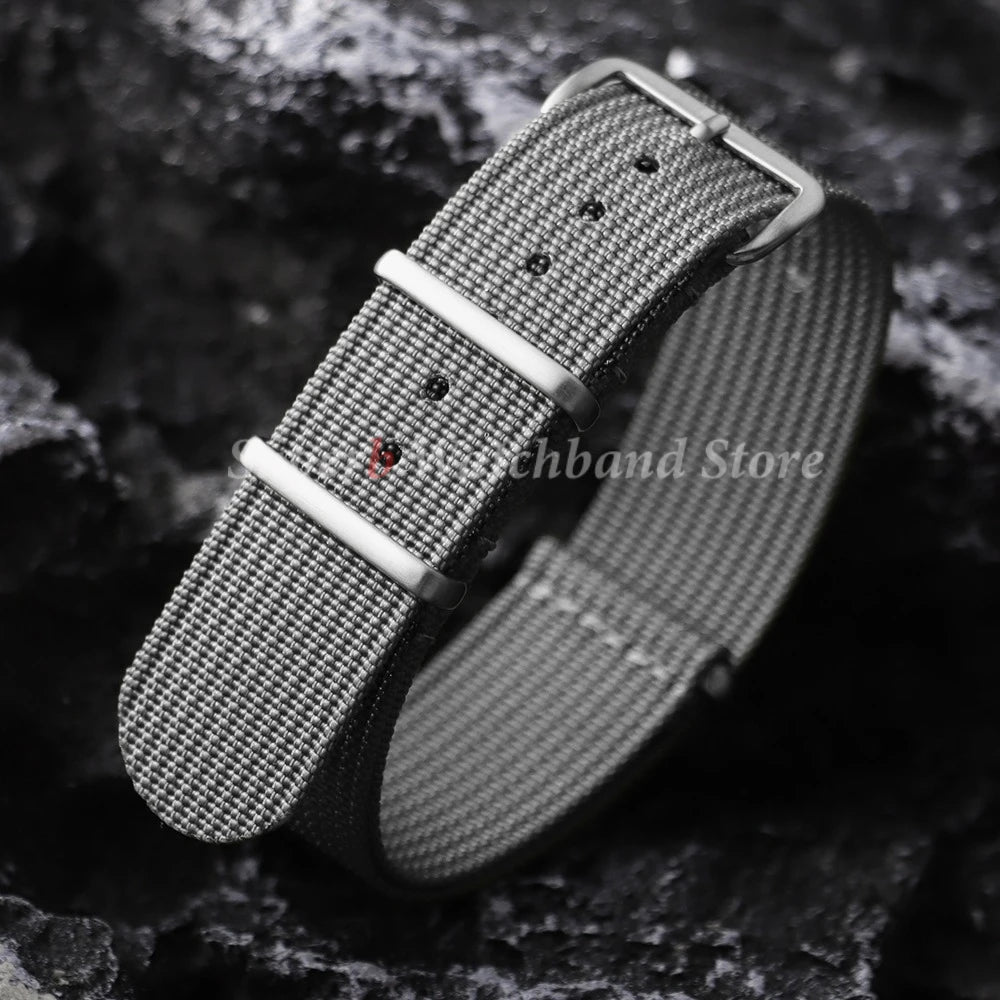 18mm 19mm 20mm 22mm New Ribbed Nylon Watch Strap Green Black Military Watchband for Seiko Army Sport Replacement Belt Strap