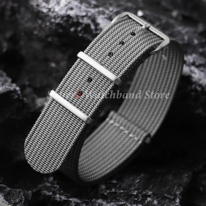 18mm 19mm 20mm 22mm New Ribbed Nylon Watch Strap Green Black Military Watchband for Seiko Army Sport Replacement Belt Strap