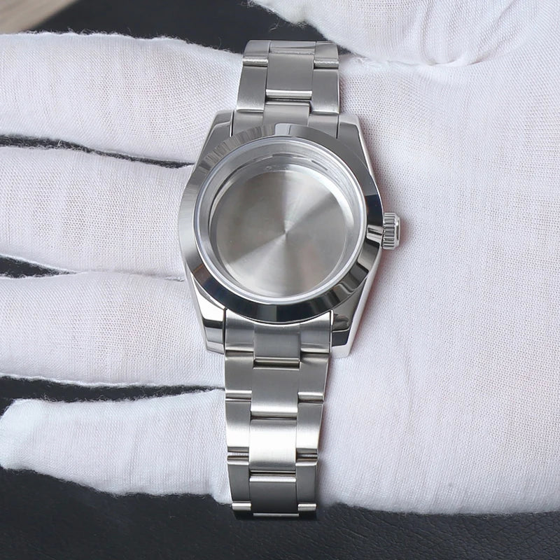 NH35 Watch Accessories, 36mm/39mm Stainless Steel Watch Case for Seiko NH35 NH38 NH36, 28.5mm Movement, Datejust Oyster Dial, Parts