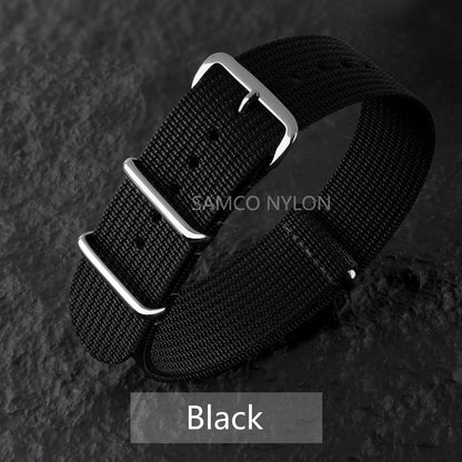 Bracelet de montre en Nylon nervuré 20mm 22mm bracelets de montre confortables boucle militaire lavable Blet pour hommes bracelets de montre