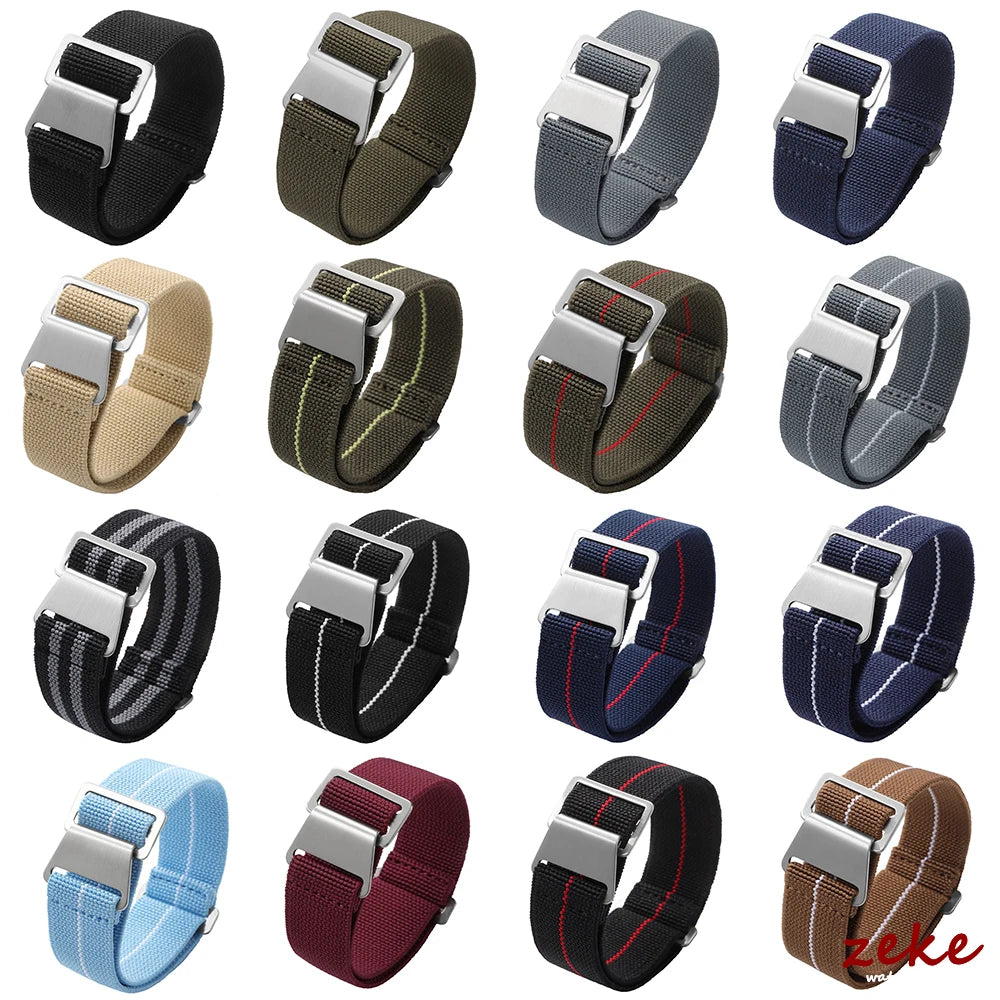 Bracelets de montre en Nylon 18/20/22mm, Parachute élastique respirant, respectueux de la peau, pour Rolex Water Ghost pour Omega pour Bracelet Tudor