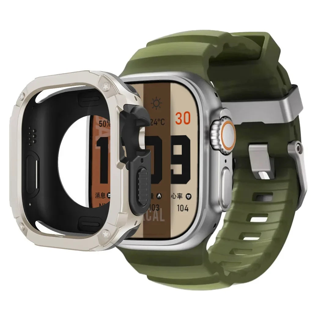 Bracelet de sport en silicone TPU+ pour Apple Watch Ultra 49mm 42 44 45 46mm pour iWatch Series 10 9 8 7 SE