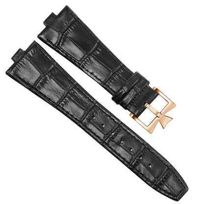Echtleder-Uhrenarmband für Vacheron Constantin OVERSEAS, Serie 4500V 5500V P47040, Edelstahlstruktur, Herren-Uhrenarmband, 25x8