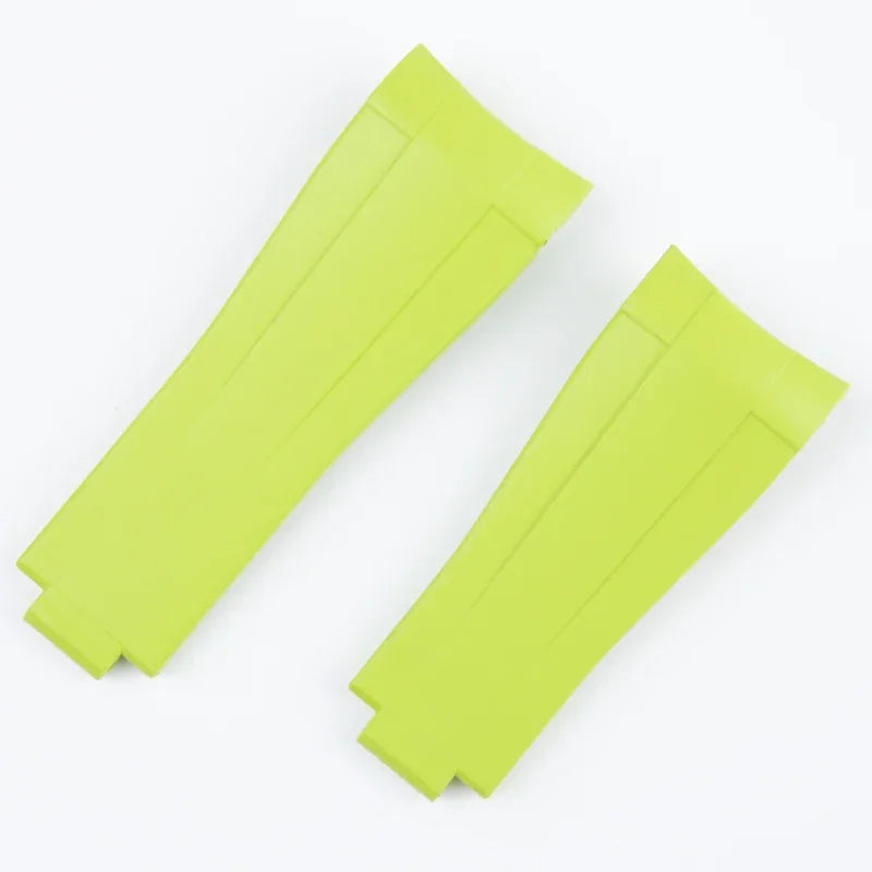 Soft FKM Fluoro Rubber Watch Strap, 20mm, for Rolex, for Submariner GMT OYSTERFLEX Daytona, with Glidelock Clasp