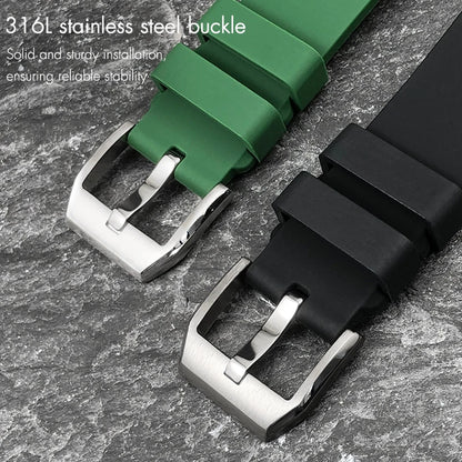 Cinturino per orologio in gomma siliconica impermeabile, 18mm, 20mm, 21mm, a sgancio rapido, fibbia deployante, ricambio per orologio Omega Rolex Huawei