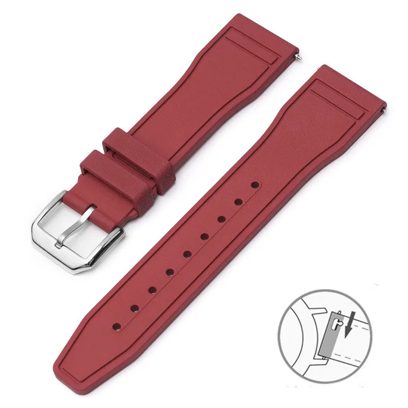 Cinturino in caucciù FKM di alta qualità da 20/21/22 mm per orologi da pilota IWC e serie Portofino, cinturino casual alla moda da uomo e donna