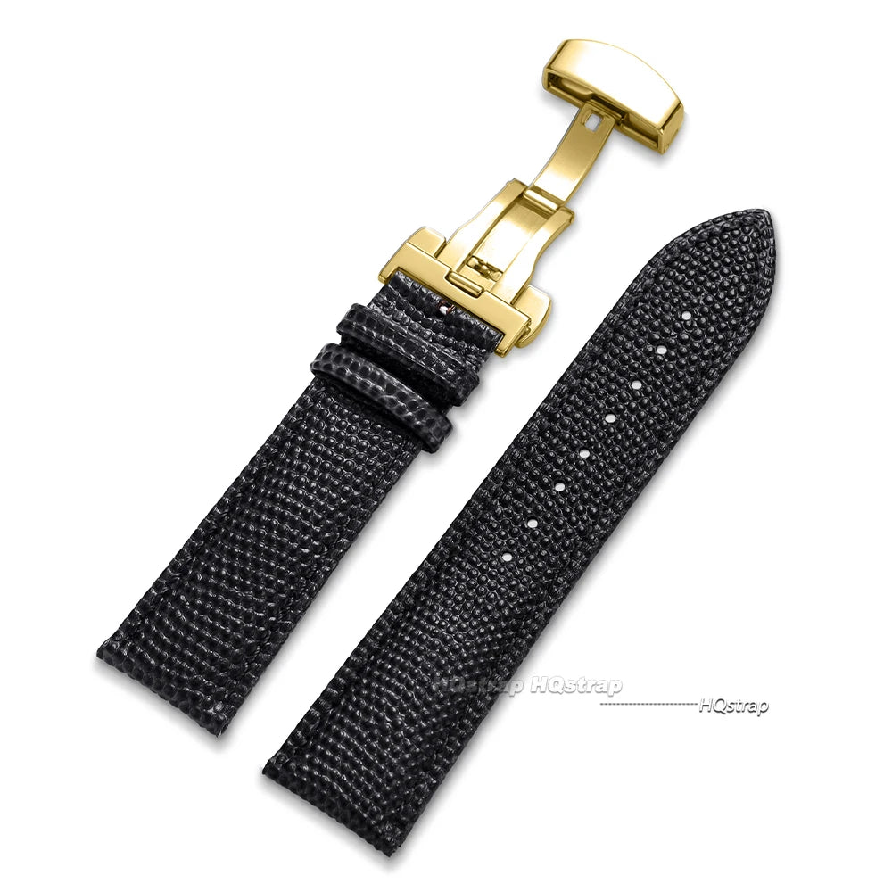 Cinturini per orologi in pelle di vitello, motivo lucertola, accessori per orologi 14 16 18 19 20 21 22mm, cinturino in pelle con chiusura a farfalla